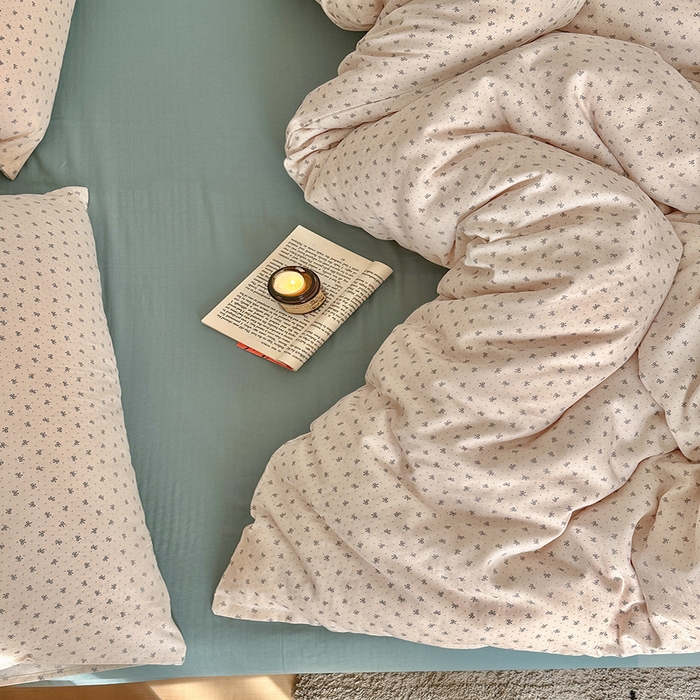 91家纺网 家纺一手货源 找家纺 吉象2025新款全棉双层纱四件套 蝶花坊-米