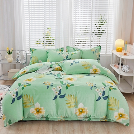 名优家纺 2025新款A类全棉纯棉韩版印花四件套 娴雅华韵