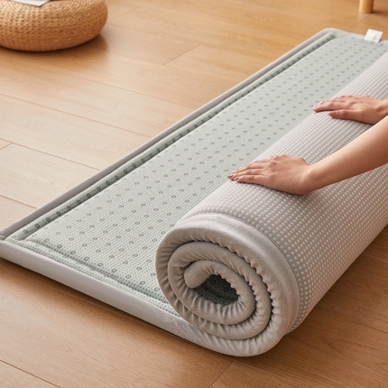 阿亮家居 2025新款包边工艺凉感冰藤地铺睡垫系列凉席地垫 华夫格灰