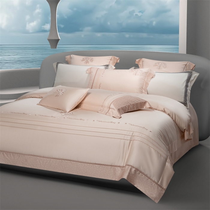 91家纺网 家纺一手货源 找家纺 高大尚婚庆馆 2025新款高端绣花四件套-艾莎 艾莎-卡其色