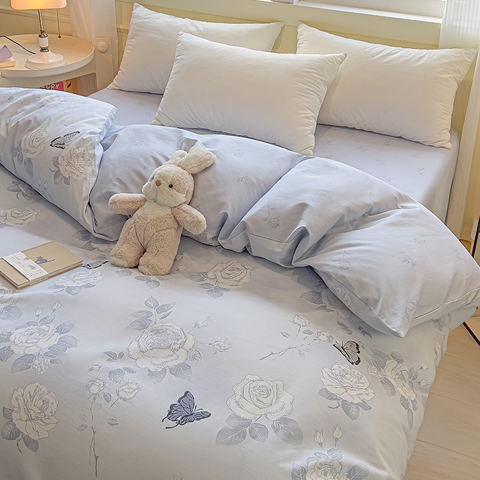 91家纺网 家纺一手货源 找家纺 拾物记 2025新款A类无荧光全喷气全棉12868单被套 蝴蝶飞飞