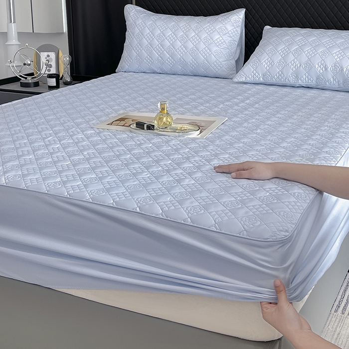 91家纺网 家纺一手货源 找家纺 直播爆款A类100支长绒棉夹棉床盖床笠四件套全棉纯棉床单加厚高端重工刺绣四季款床上用品 茉婉-慕蓝