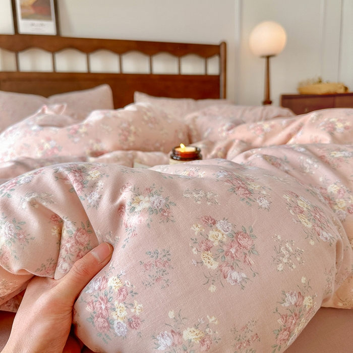 91家纺网 家纺一手货源 找家纺 （总）吉象2025新款全棉双层纱四件套