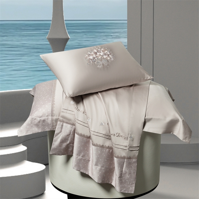 91家纺网 家纺一手货源 找家纺 高大尚婚庆馆 2025新款高端绣花四件套-艾莎 艾莎-香槟金