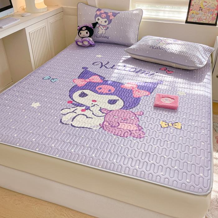 91家纺网 家纺一手货源 找家纺 金爱家 2025新款三丽鸥乳胶凉席大版床笠款 床笠款-休闲库洛米