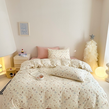 桃喜 2025新款春夏双层纱卡通系列四件套 泡芙狗