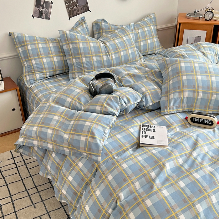 91家纺网 家纺一手货源 找家纺 罗菲尼酒店用品 2025新款磨毛亲肤飞边款四件套 英伦格调