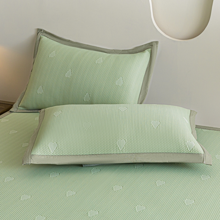 91家纺网 家纺一手货源 找家纺 阿亮家居 2025新款凉席凉豆豆软席床席款 心相印-梵克绿