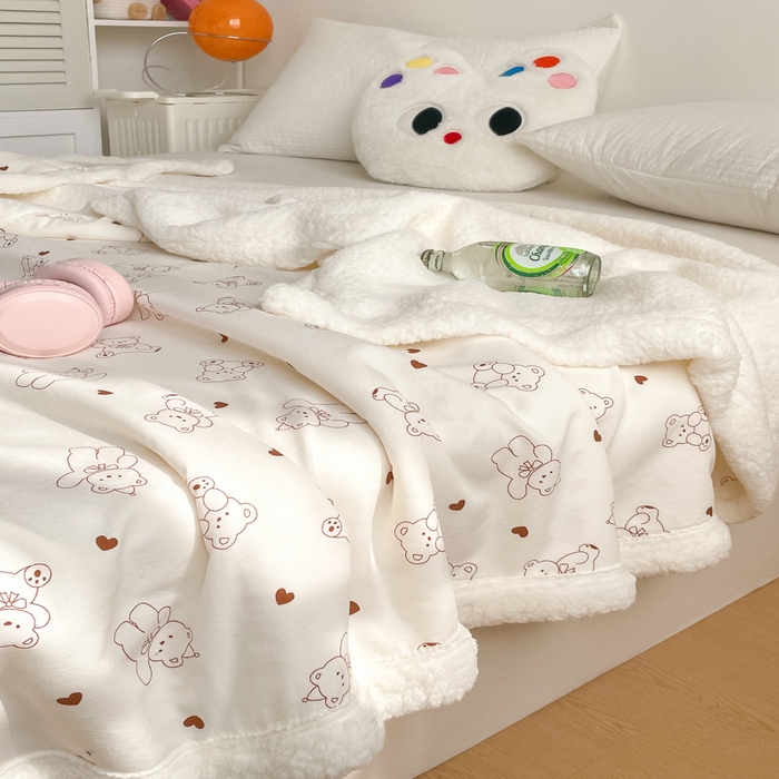 91家纺网 家纺一手货源 找家纺 （总）857家居 2025新款双层针织纱羊羔绒毛毯