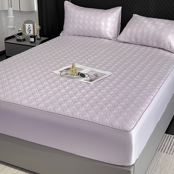 91家纺网 家纺一手货源 找家纺 直播爆款A类100支长绒棉夹棉床盖床笠四件套全棉纯棉床单加厚高端重工刺绣四季款床上用品 茉婉-黛紫