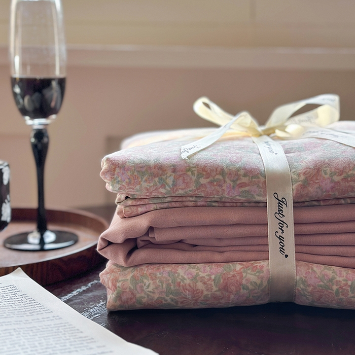 91家纺网 家纺一手货源 找家纺 吉象双层纱叠拍四件套 梨花开