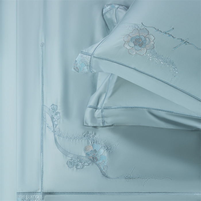 91家纺网 家纺一手货源 找家纺 高大尚婚庆馆 2025新款长绒棉高端绣花四件套-罗曼蒂 罗曼蒂水晶兰