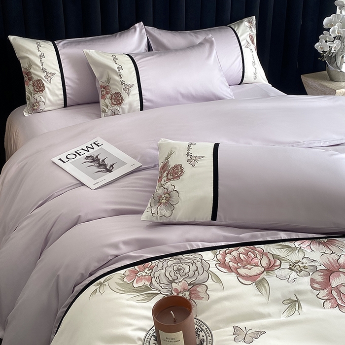 91家纺网 家纺一手货源 找家纺 优悦生活馆 2025新疆长绒棉花团锦簇四件套【价领券后标准不低于268】 花团锦簇-流沙紫