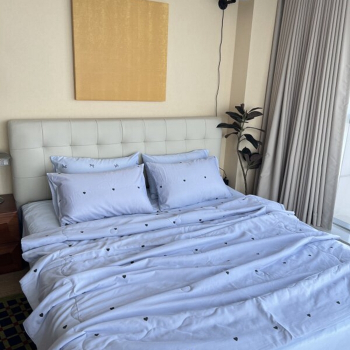 91家纺网 家纺一手货源 找家纺 棉生活家纺 2025新款ins小清新水洗冰丝夏被四件套 海盐芝士 灰