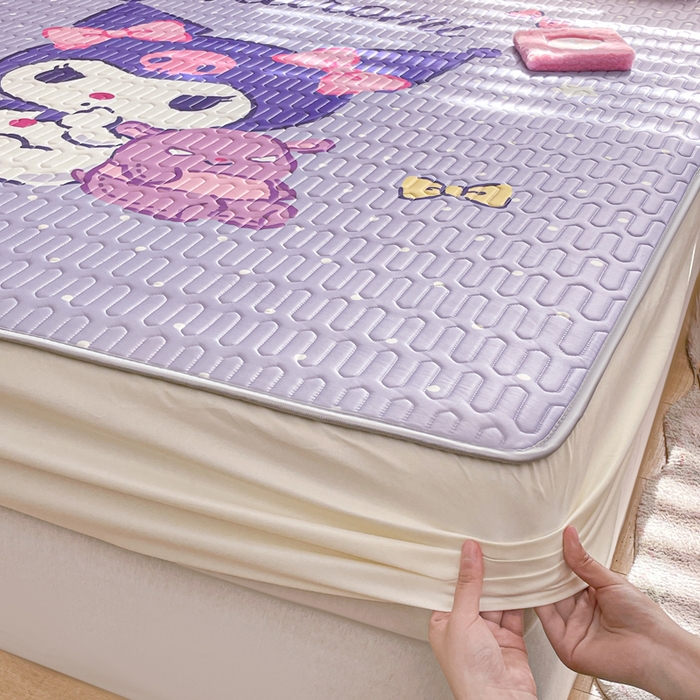 91家纺网 家纺一手货源 找家纺 金爱家 2025新款三丽鸥乳胶凉席大版床笠款 床笠款-休闲库洛米