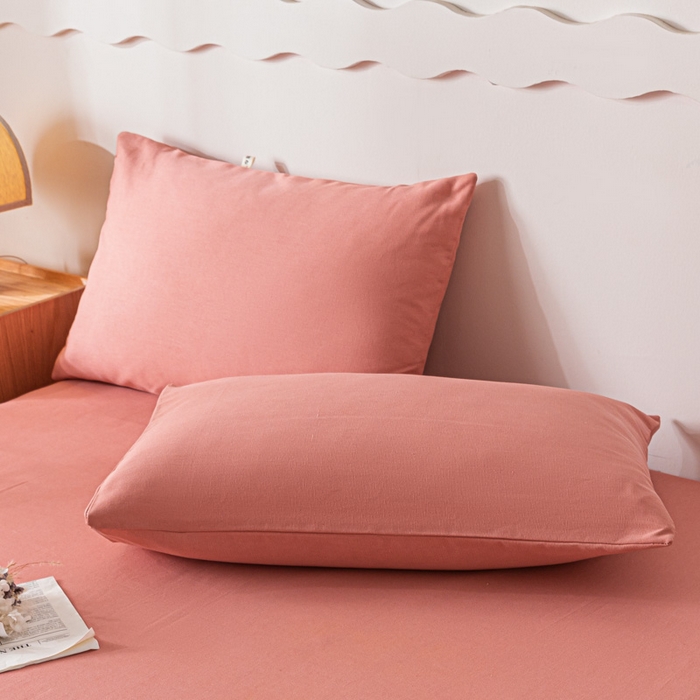 91家纺网 家纺一手货源 找家纺 阿亮家居 2025新款原棉老粗布床单系列 肉桂粉