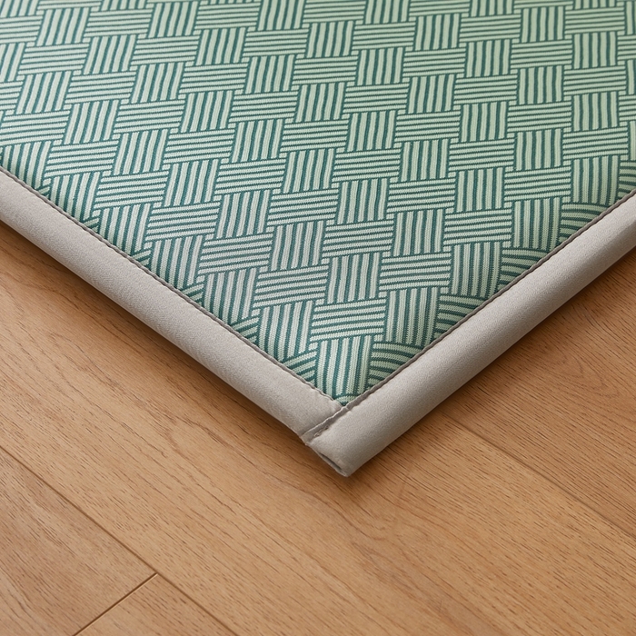 91家纺网 家纺一手货源 找家纺 阿亮家居 2025新款包边工艺凉感冰藤地铺睡垫系列凉席地垫 冰丝饼干绿