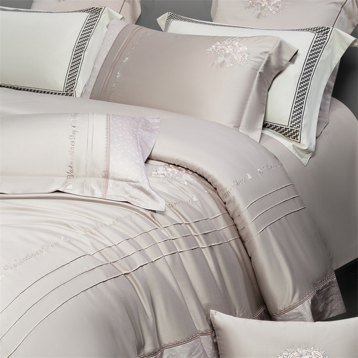 91家纺网 家纺一手货源 找家纺 高大尚婚庆馆 2025新款高端绣花四件套-艾莎 艾莎-香槟金