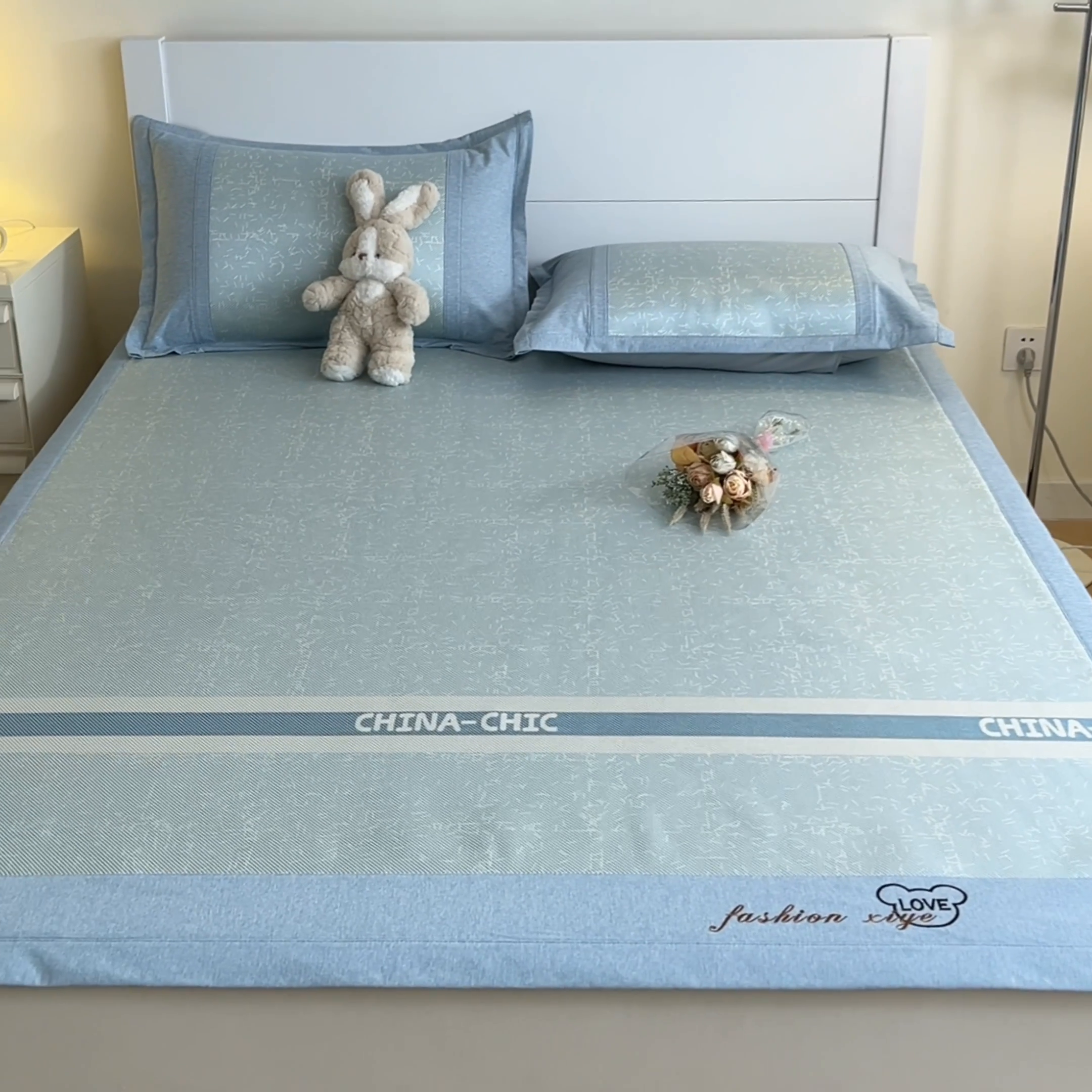 91家纺网 家纺一手货源 找家纺 阿亮家居 2025新款印花冰藤席凉席 瑰丽