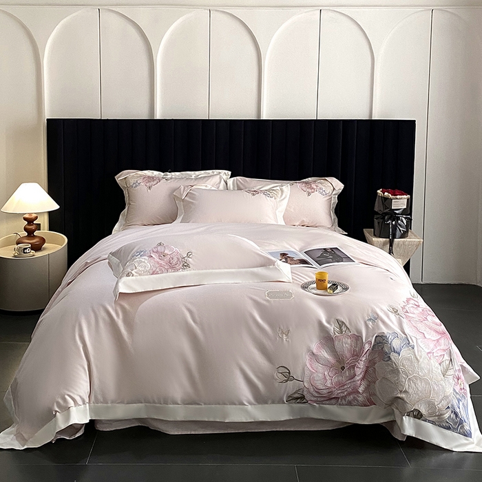 91家纺网 家纺一手货源 找家纺 优悦生活馆 2025新疆长绒棉花迹四件套【控价领券后标准不低于268】 花迹-杏花粉