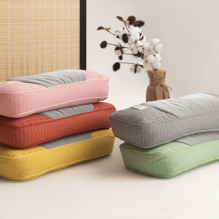 91家纺网 家纺一手货源 找家纺 （总）露函家居 2025新款全棉砂洗元宝荞麦枕枕头枕芯