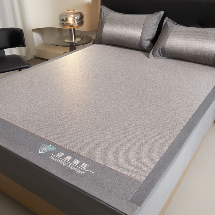 91家纺网 家纺一手货源 找家纺 琪琪阁 2026新款印尼藤双面凉席 银河灰