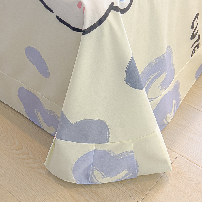 91家纺网 家纺一手货源 找家纺 拾物记 2025新款A类无荧光全喷气全棉12868单床单 爱心熊熊