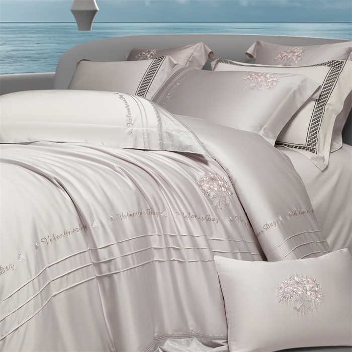 91家纺网 家纺一手货源 找家纺 高大尚婚庆馆 2025新款高端绣花四件套-艾莎 艾莎-绅士灰