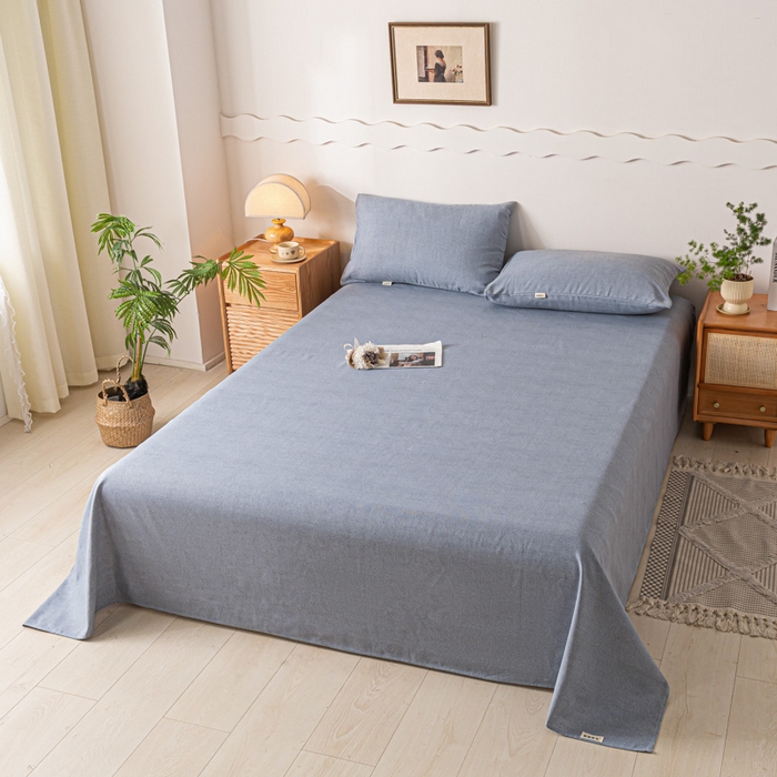 91家纺网 家纺一手货源 找家纺 阿亮家居 2025新款原棉老粗布床单系列 绅士灰