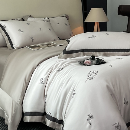 618家纺 2025新款A类60S100支兰精天丝数码印花四件套 允知