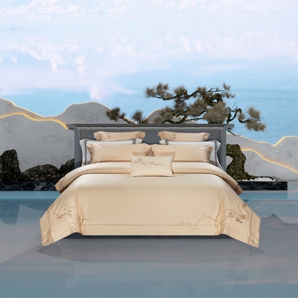 91家纺网 家纺一手货源 找家纺 （总）高大尚婚庆馆 2025新款长绒棉高端绣花四件套-罗曼蒂