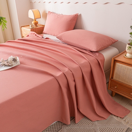 阿亮家居 2025新款原棉老粗布床单系列 肉桂粉