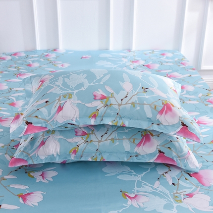 经年 2025新款印花丝绸冰丝四件套-单枕套 满意花枝