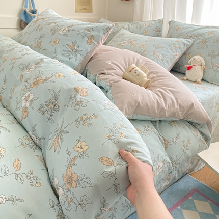 首尔家纺 2025新款全棉印花四件套小清新系列 蔓艺