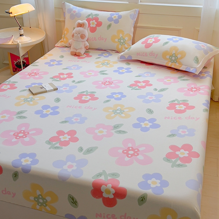 91家纺网 家纺一手货源 找家纺 拾物记 2025新款A类无荧光全喷气全棉12868单床笠 繁花集