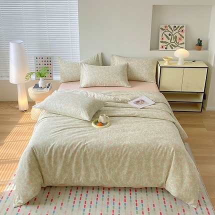 91家纺网 家纺一手货源 找家纺 （总）于果 2025新款全棉双层纱四件套（第三批）