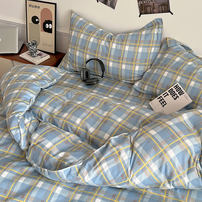 91家纺网 家纺一手货源 找家纺 罗菲尼酒店用品 2025新款磨毛亲肤飞边款四件套 英伦格调