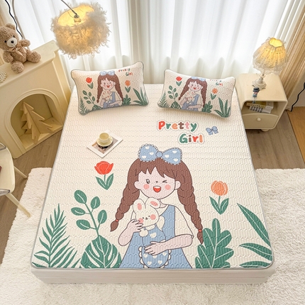 91家纺网 家纺一手货源 找家纺 （总）希廷顿 2025新款大版印花乳胶凉席三件套