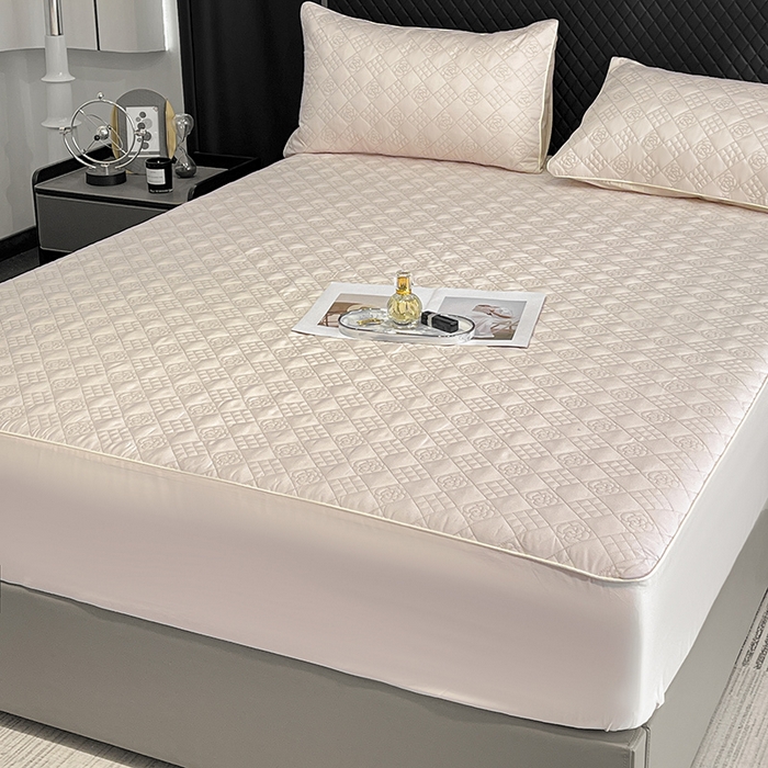 91家纺网 家纺一手货源 找家纺 直播爆款A类100支长绒棉夹棉床盖床笠四件套全棉纯棉床单加厚高端重工刺绣四季款床上用品 茉婉-颜粉