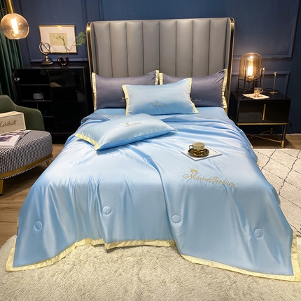 91家纺网 家纺一手货源 找家纺 （总）经年 2025新款水洗真丝刺绣夏被四件套