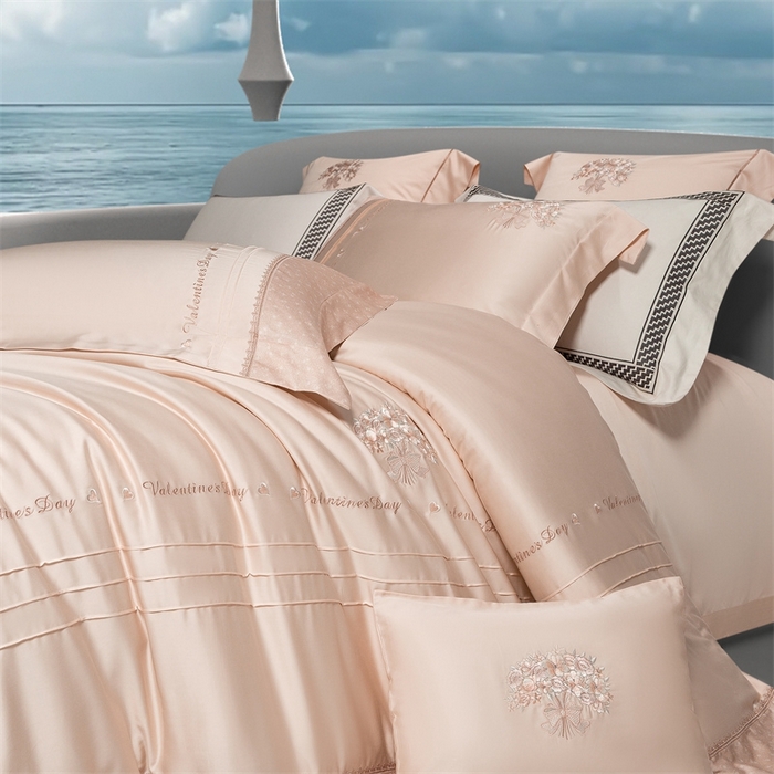 91家纺网 家纺一手货源 找家纺 高大尚婚庆馆 2025新款高端绣花四件套-艾莎 艾莎-卡其色