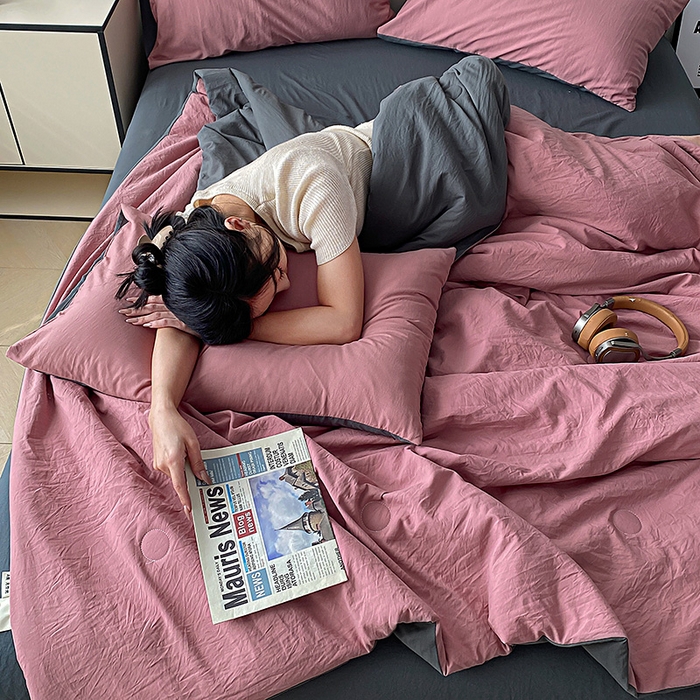 91家纺网 家纺一手货源 找家纺 （总）益多眠 2025新款水洗棉夏被四件套