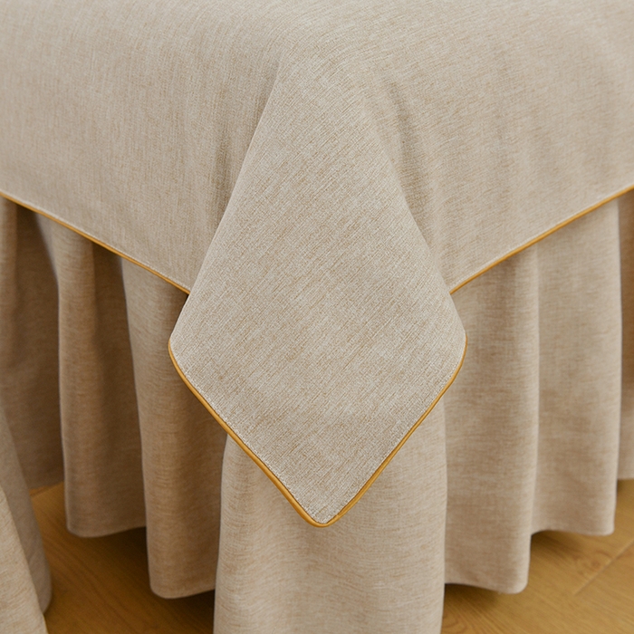 91家纺网 家纺一手货源 找家纺 （总）芙怡 2025春夏新款8029款A棉麻B全棉美容床罩四件套-时光系列