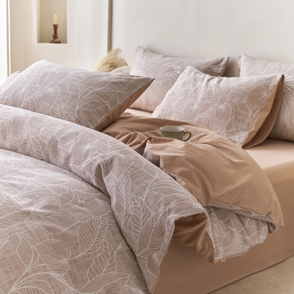 91家纺网 家纺一手货源 找家纺 （总）金丝鸟2025新款全棉纯棉三层纱提花四件套