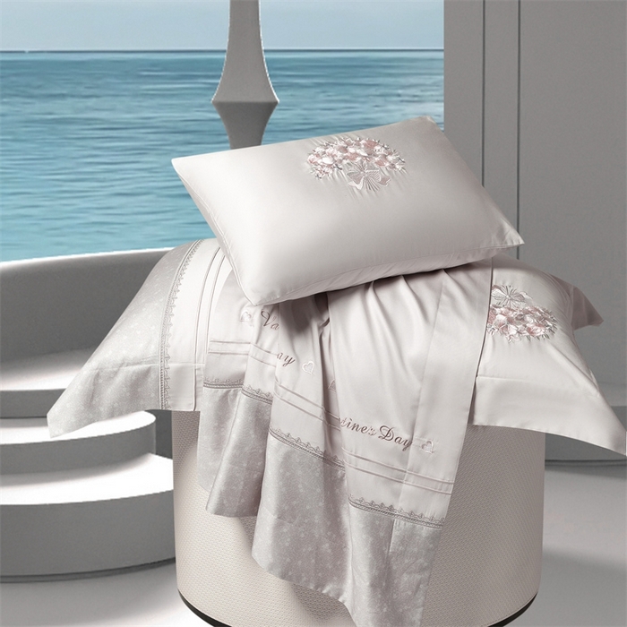 91家纺网 家纺一手货源 找家纺 高大尚婚庆馆 2025新款高端绣花四件套-艾莎 艾莎-绅士灰