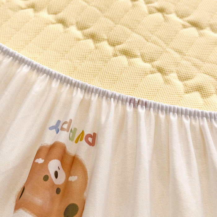 91家纺网 家纺一手货源 找家纺 希廷顿 2025新款大版印花乳胶凉席床笠款三件套 PUPPY熊