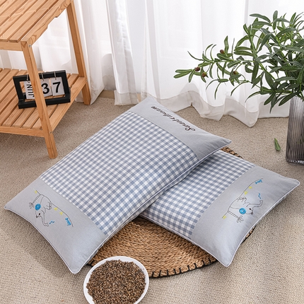 91家纺网 家纺一手货源 找家纺 （总）仁宇枕业 2025新款象鼻子水洗棉荞麦枕