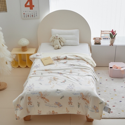 荷马之梦 2025新款A类原创手绘风针织棉凉感大豆儿童夏被 飞马小王子B