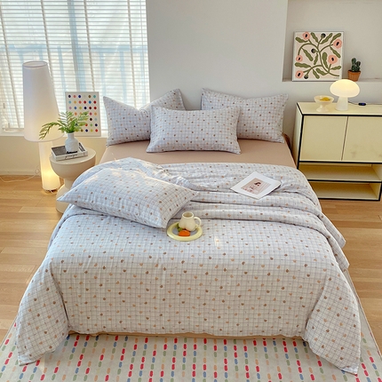 91家纺网 家纺一手货源 找家纺 （总）于果 2025新款全棉双层纱四件套（第三批）