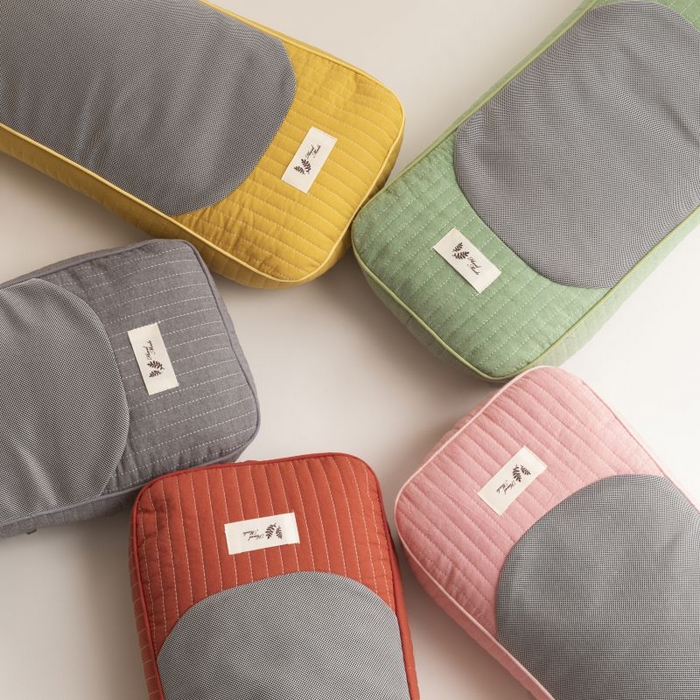 91家纺网 家纺一手货源 找家纺 露函家居 2025新款全棉砂洗元宝荞麦枕枕头枕芯 黄色